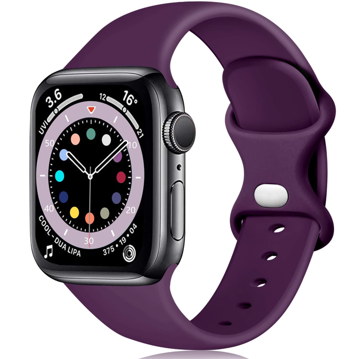 Epova Silicone Strap Compatible with Apple Watch Strap 40mm 38mm 41mm 42mm, Replacement Straps for iWatch SE 3 Series 11 10 9 8 7 6 5 4 3 2 1, Black, Small — view 29