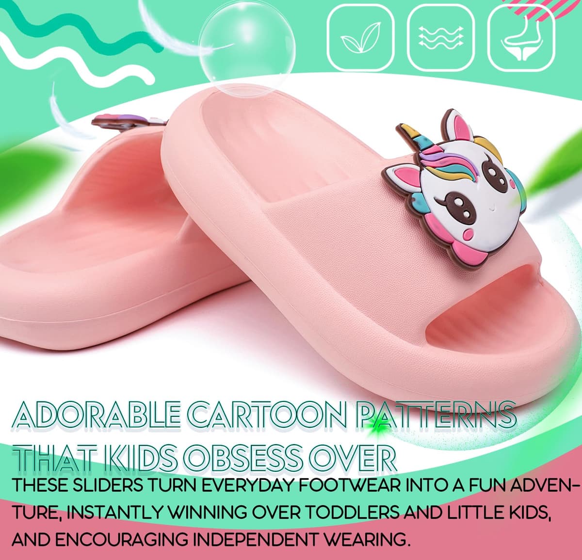 Vunavueya Chanclas de Baño Antideslizantes para Niños y Niñas - Ultraligeras <150g (Tallas 22/23 EU) - 20-36 EU, Sandalias Zapatillas EVA para Baño, Playa, Piscina, Jardín Interior y Exterior — view 7