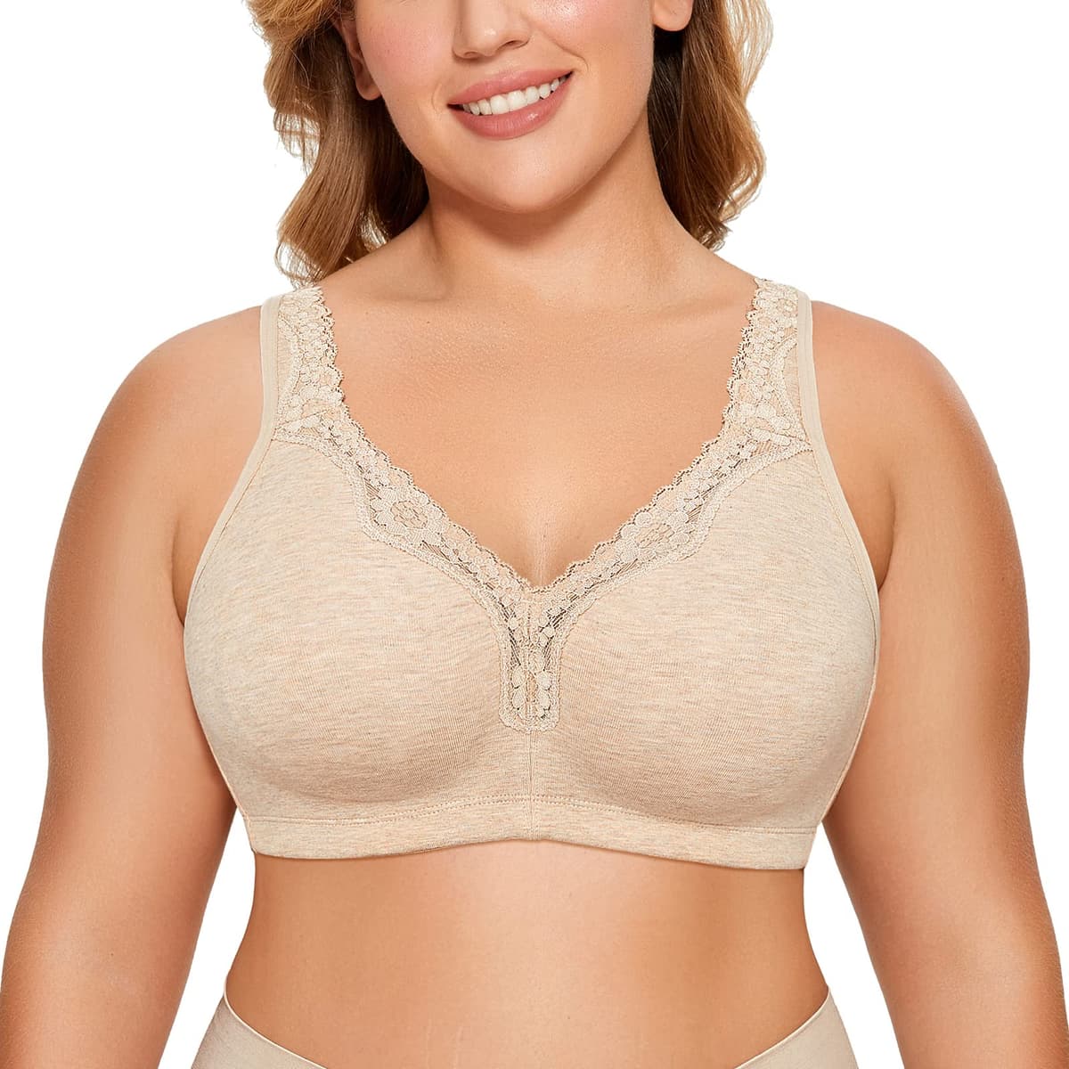 Delimira Women's Non Wired Bras Full Coverage Cotton Comfort Bra Plus Size Non Padded Soft Bras — view 7
