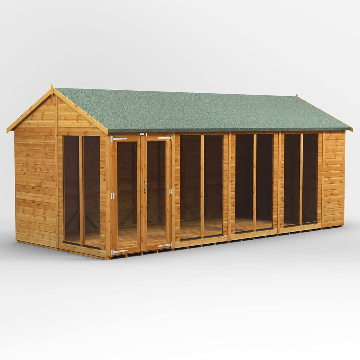 Powersheds High Grade Premium Apex Summer House Wooden Shed with Security Features, PVC Window Sills, Door & Window Flexibility, made from Extra Thick Timber — view 4