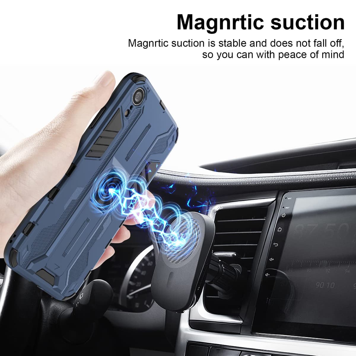 Funda para CMF Phone 2 Pro, Carcasa Antigolpes con Soporte anular metálico, Case Protectora de Grado Militar, Negro — view 1308
