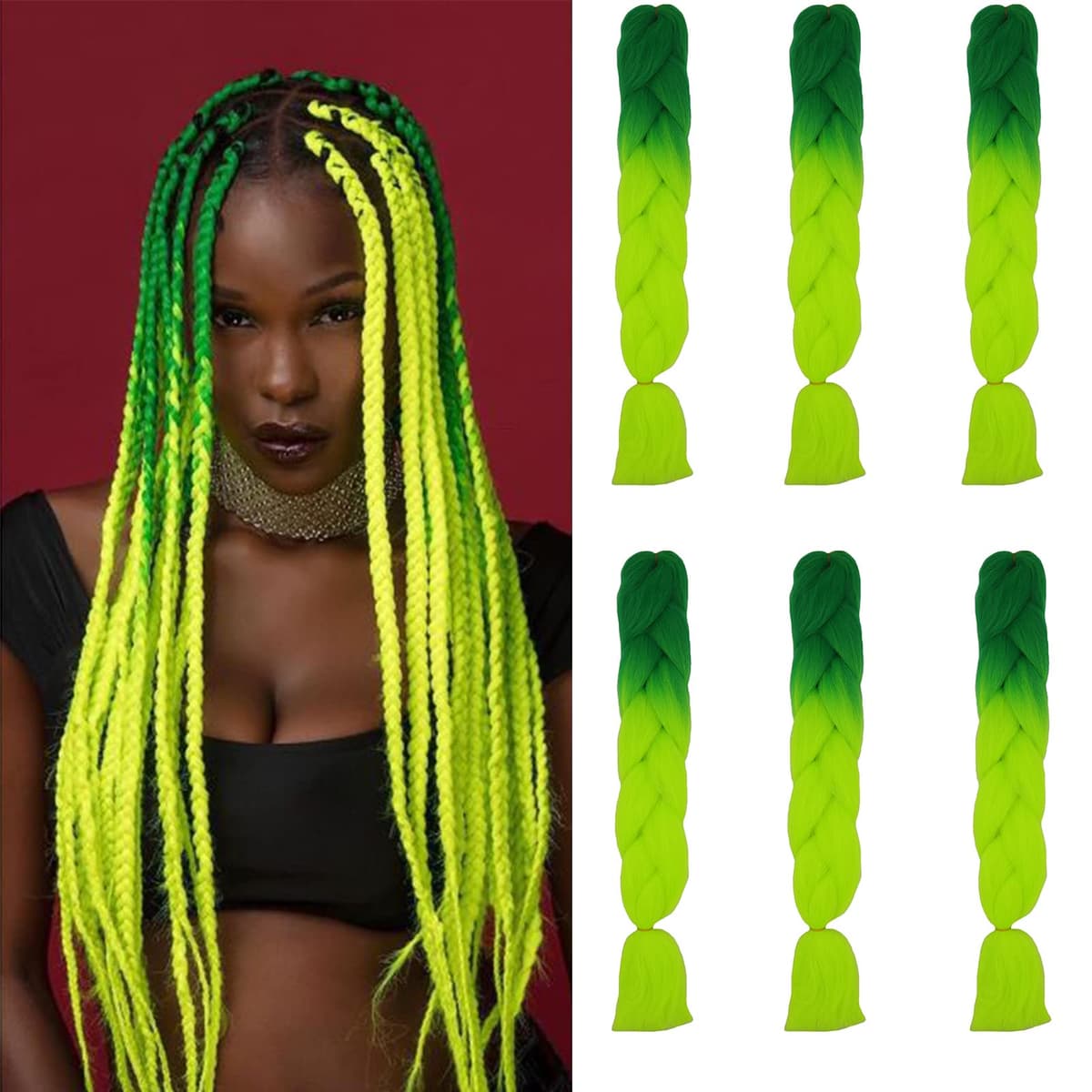 24" Braiding Hair Extension Jumbo Braids Synthetic 3bundles/pack Crochet Hair Afro Box Braid Heat Resistent (Dark Purple) — view 47