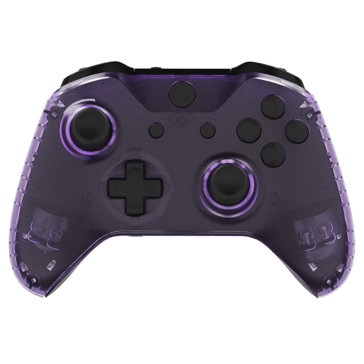 eXtremeRate Carcasa para Xbox One X S Funda Delantera con Agarre Izquierdo Derecho Protectora de la Placa Cubierta Antideslizante Asa Mango para Xbox One S/X Mando-Model 1708(Violeta Transparente) — view 4