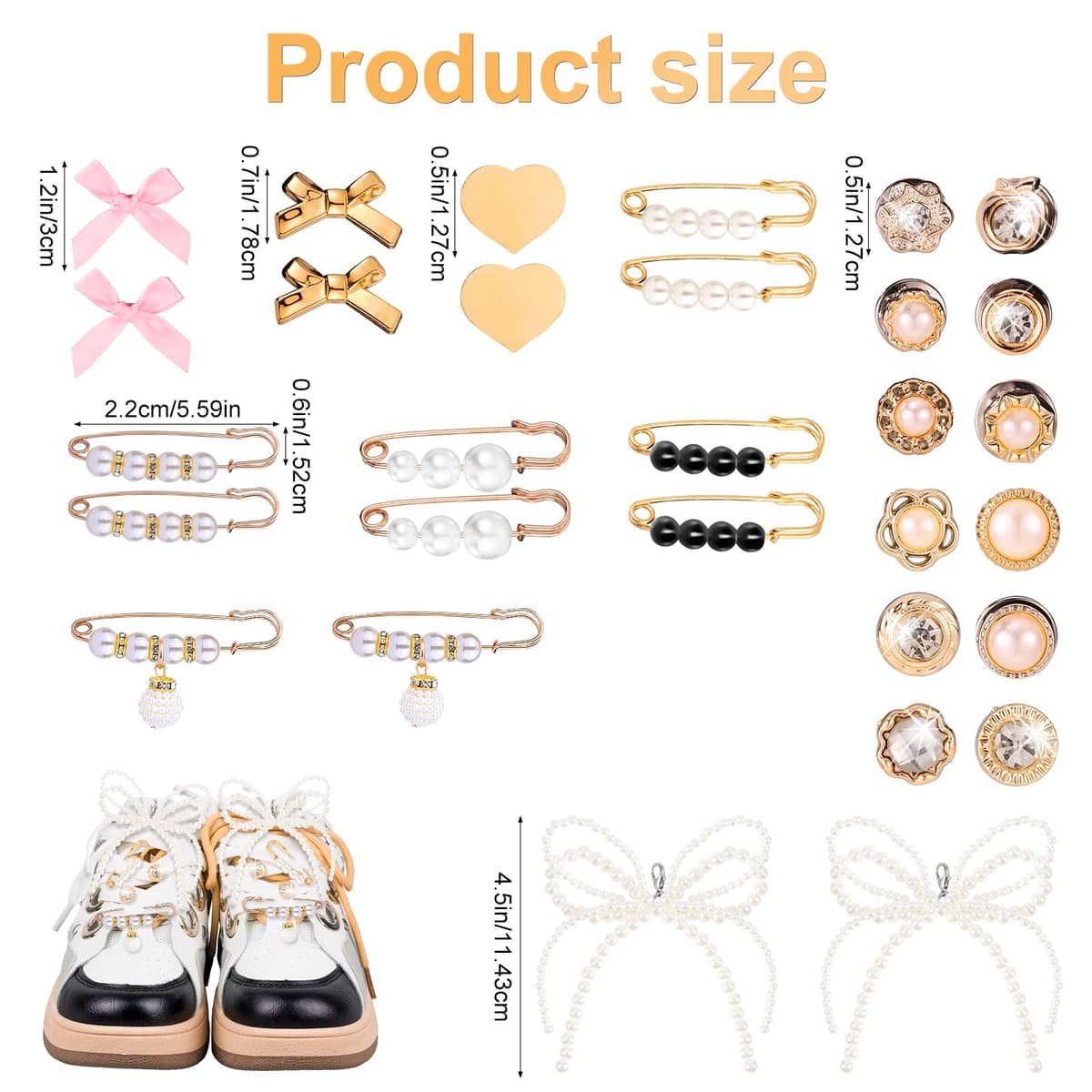 Mikovivi 30 Pzs Adornos para Zapatos para Zapatillas Deportivas, Varios Estilos de Adornos para Cordones de Zapatos Adornos para Zapatos con Lazo Clips para Zapatos Joyas para Zapatos para Mujeres — view 2