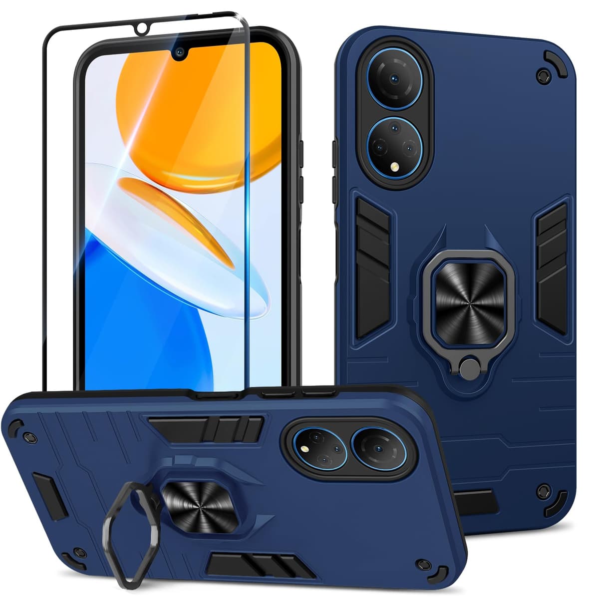 Funda para CMF Phone 2 Pro, Carcasa Antigolpes con Soporte anular metálico, Case Protectora de Grado Militar, Negro — view 325