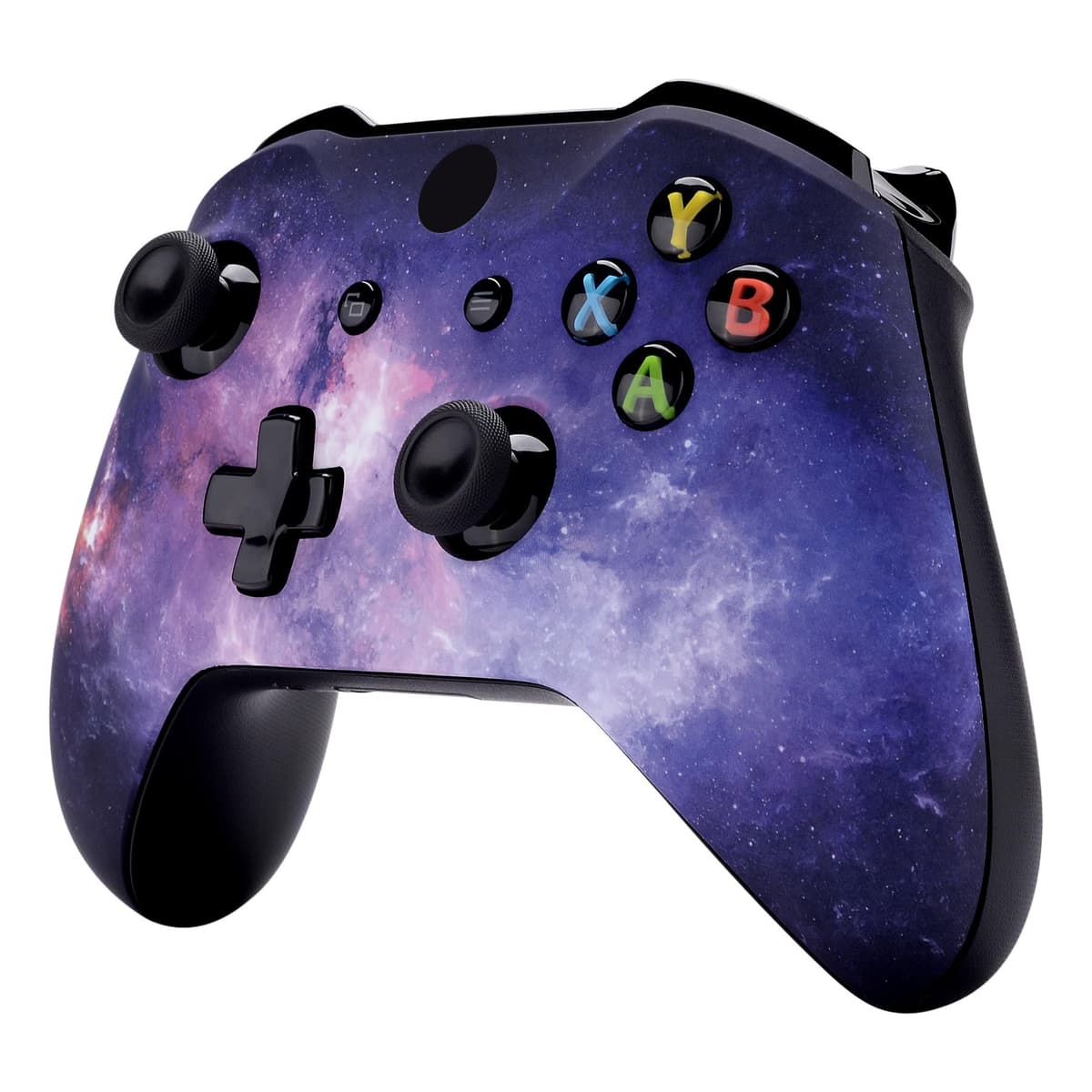 eXtremeRate Nubula Galaxy Faceplate Cover, Soft Touch Front Housing Shell Case, Comfortable Soft Grip Replacement Kit for Xbox One S & Xbox One X Controller — view 5