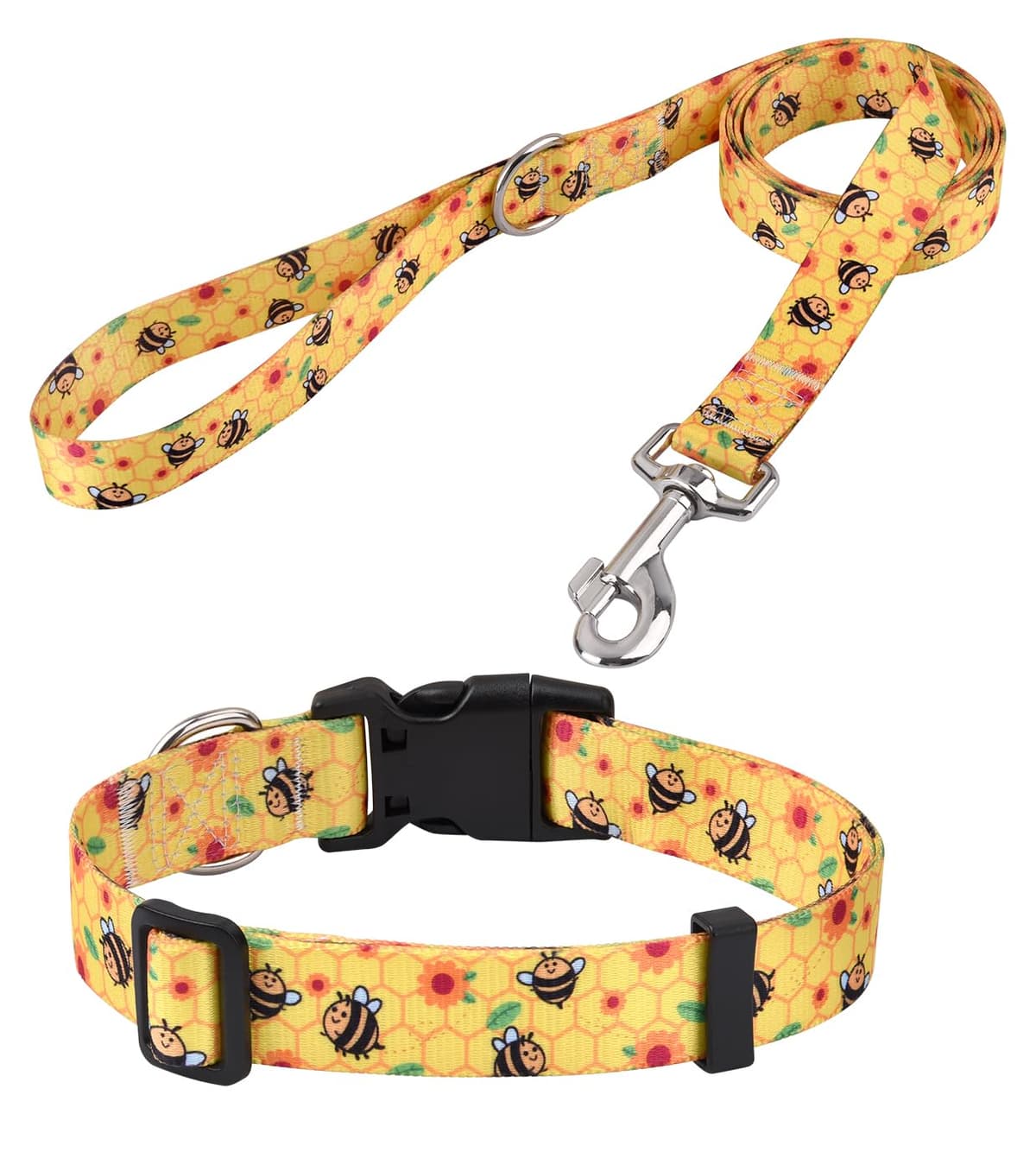 Mihqy Dog Collar for Small Dogs, Cute Small Medium Large Dog Pet Collar, with Floral Patterns, Soft Adjustable for Boy Girl Female Male Puppy Dog Collar(Floral Pink,S) — view 9
