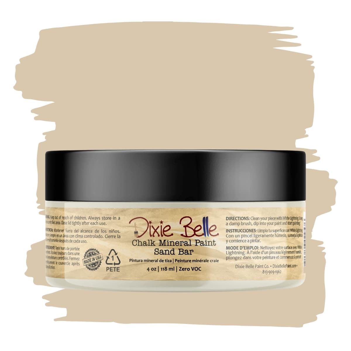 Dixie Belle Paint Company Chalk Finish Furniture Paint - Caviar (32oz) - Matte Black Chic Chalk Mineral DIY Furniture Paint — view 135