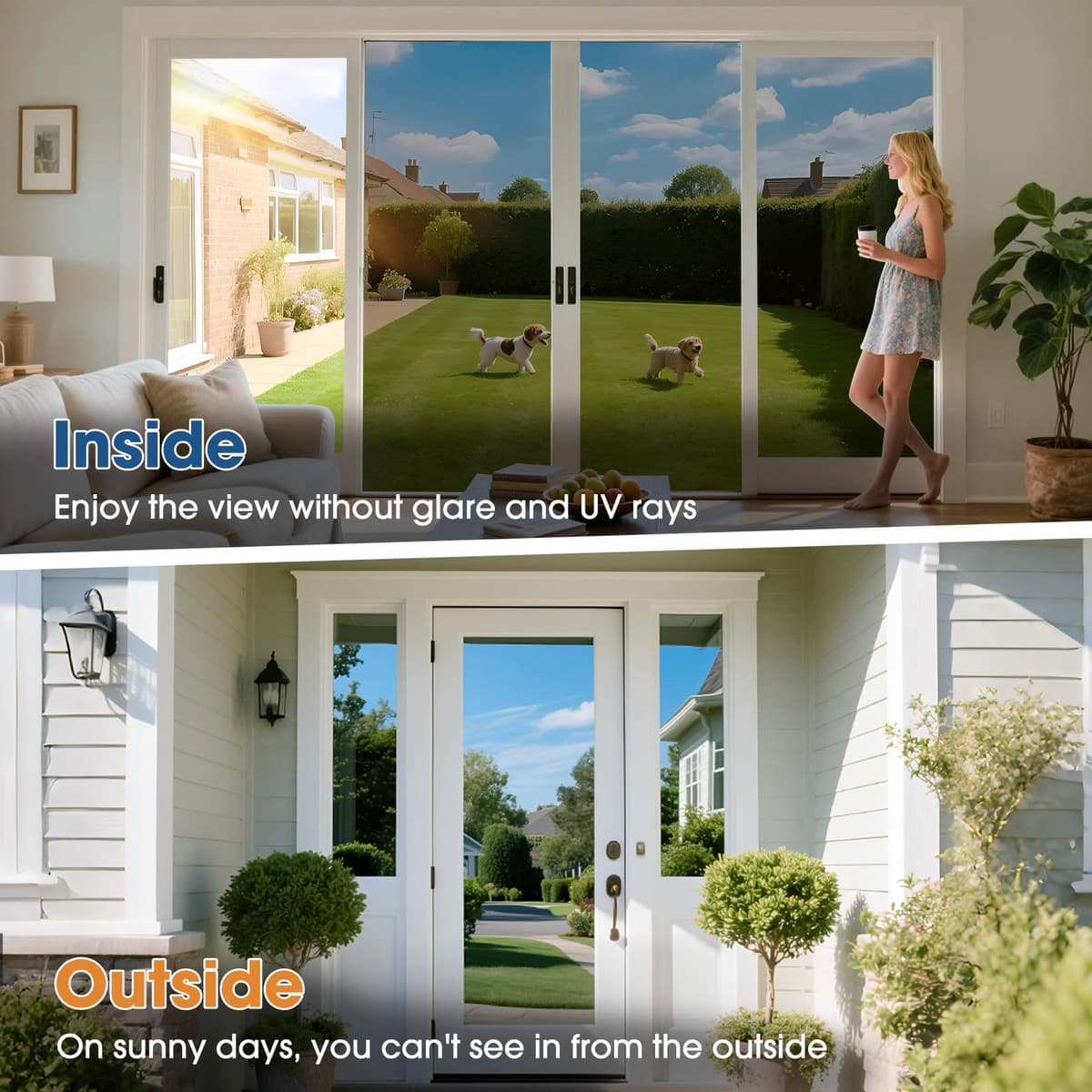 Lifetree Reflective One Way Window Film Privacy: Mirror Window Tint Film Heat Control Sun Blocker, UV Anti Glare Film Clear Day and Night for Home Office (Silver, 44.5 * 200cm) — view 5