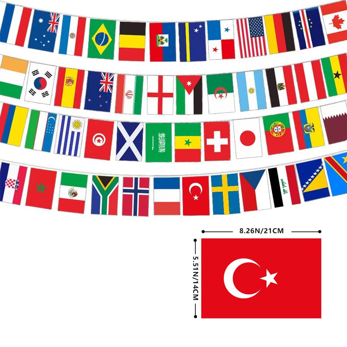 World Cup Bunting 2026, 48 Participating Countries Flags Banner, World Cup Football 2026 Decorations for Garden, Bar, Party & Outdoor Decor, Football Fans Sports Gatherings (15m) — view 2