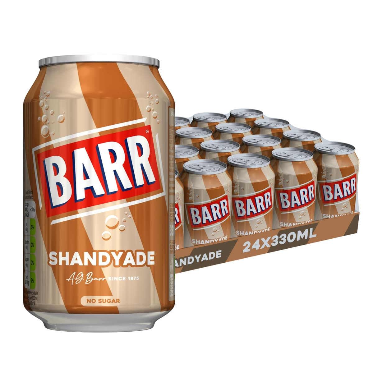 BARR 24 Pack American Cream Soda, Zero No Sugar Sparkling Soft Drink with a Creamy Taste of American Cream Soda Fizzy Pop, 24 x 330ml Cans — view 21