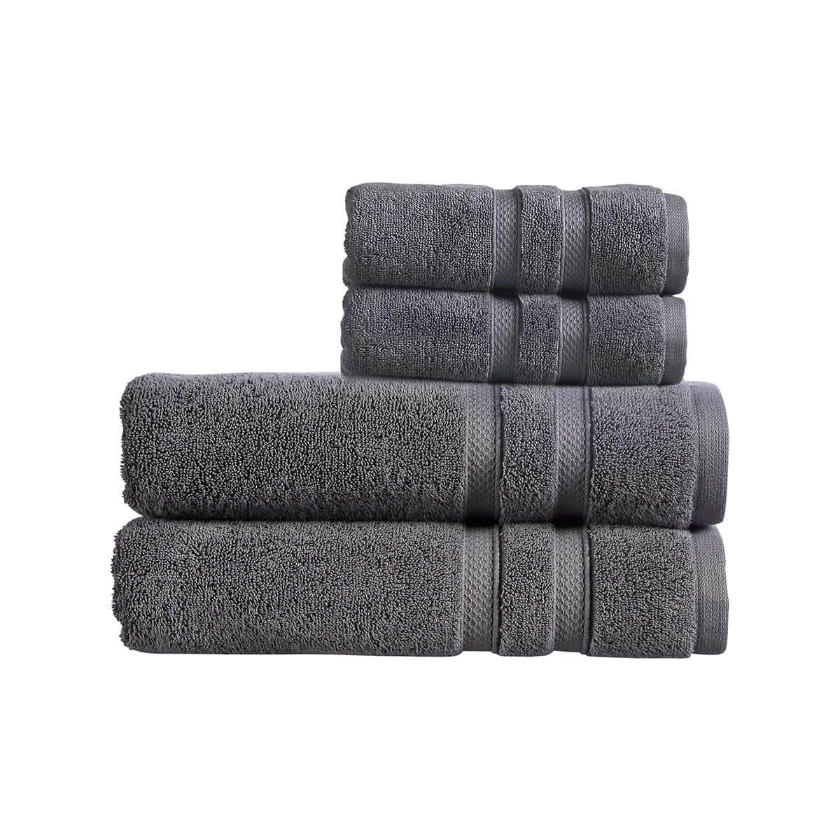 Christy Chroma Bath Towels | Set of 2 | Highly Absorbent Heavyweight 675GSM | Bold and Bright | Soft Velvety Smooth Bathroom Shower Towels | 100% Cotton | Sustainably Made | Ash Grey — view 116