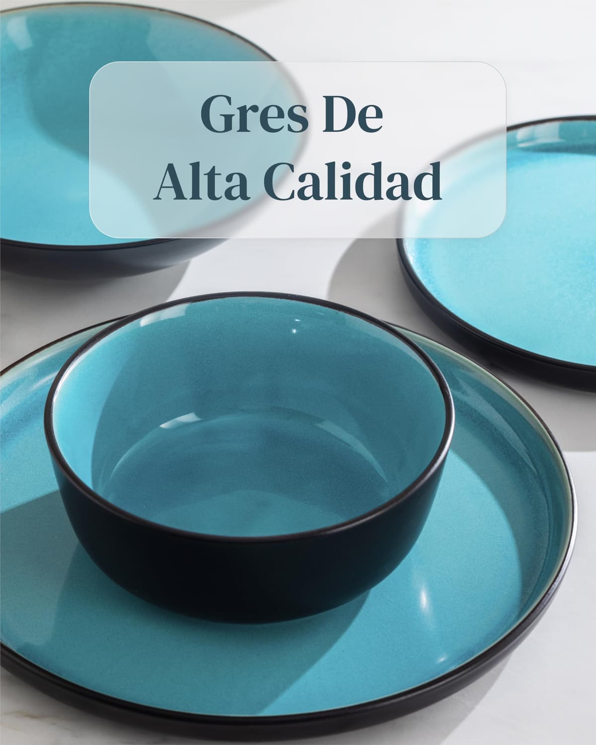 Juego de 6 platos hondos Ibiza – gres premium, resistente a los arañazos, apto para lavavajillas, microondas – Elegante juego de platos hondos – Platos de pasta hondos grandes – Pure Living vajilla — view 6
