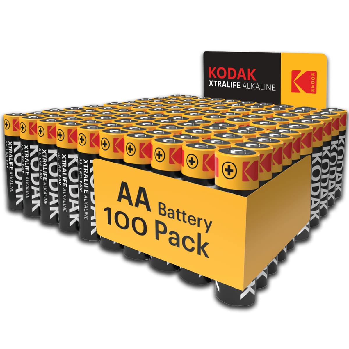 Kodak Xtralife 60-Pack AA Batteries, Double A Alkaline Battery Pack, 1.5V, 10-Year Shelf Life, LR6, Ideal for High-Drain Devices, 12x More Power, Plastic Free Cardboard Outer Carton — view 14