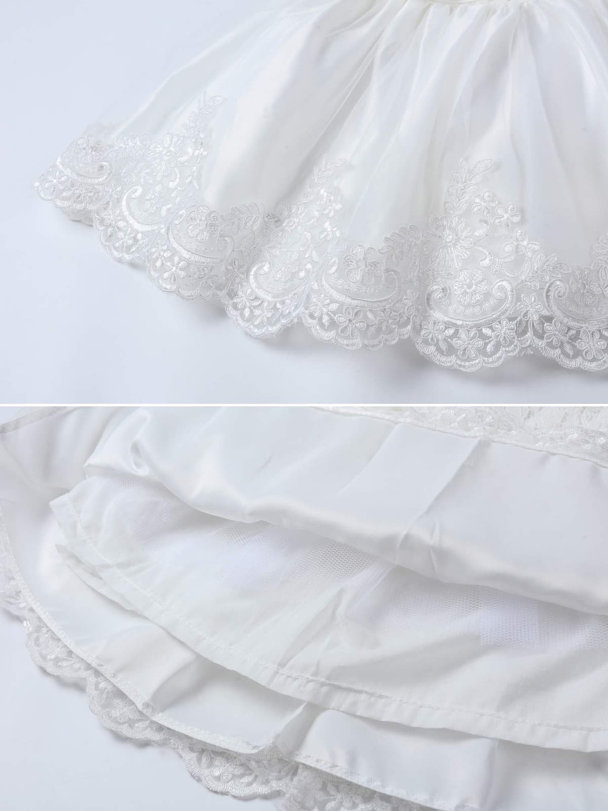 LZH Baby Girls Flower Wedding Dress Toddler Birthday Party Pageant Baptism Christening Tutu Gown Bowknot Dress — view 7