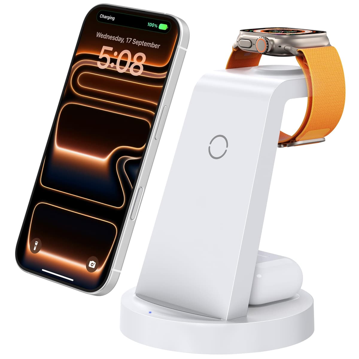 Anlmz 3 in 1 Charging Station for iPhone, Wireless Charger for iPhone 17 16e 16 15 14 13 12 11 X Pro Max & Apple Watch - Wireless Charging Station for AirPods 4 3 Pro — view 9