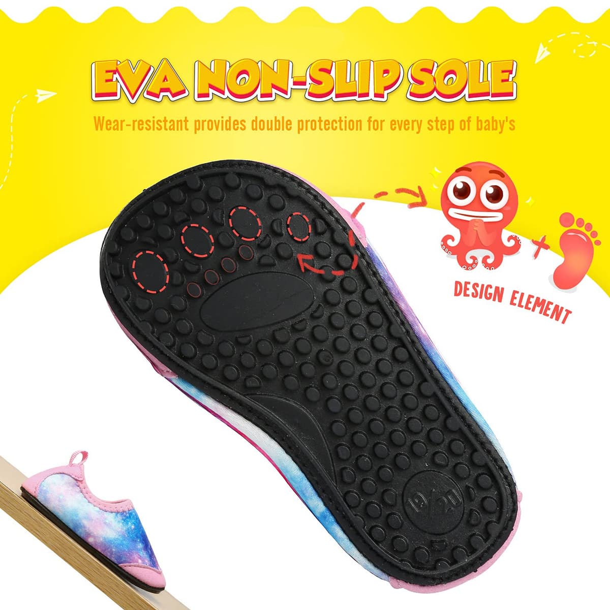 Zapatos de Agua para niños y niñas, Zapatos de Playa para niños pequeños, Calcetines acuáticos Descalzos Antideslizantes para Piscina y Playa — view 5