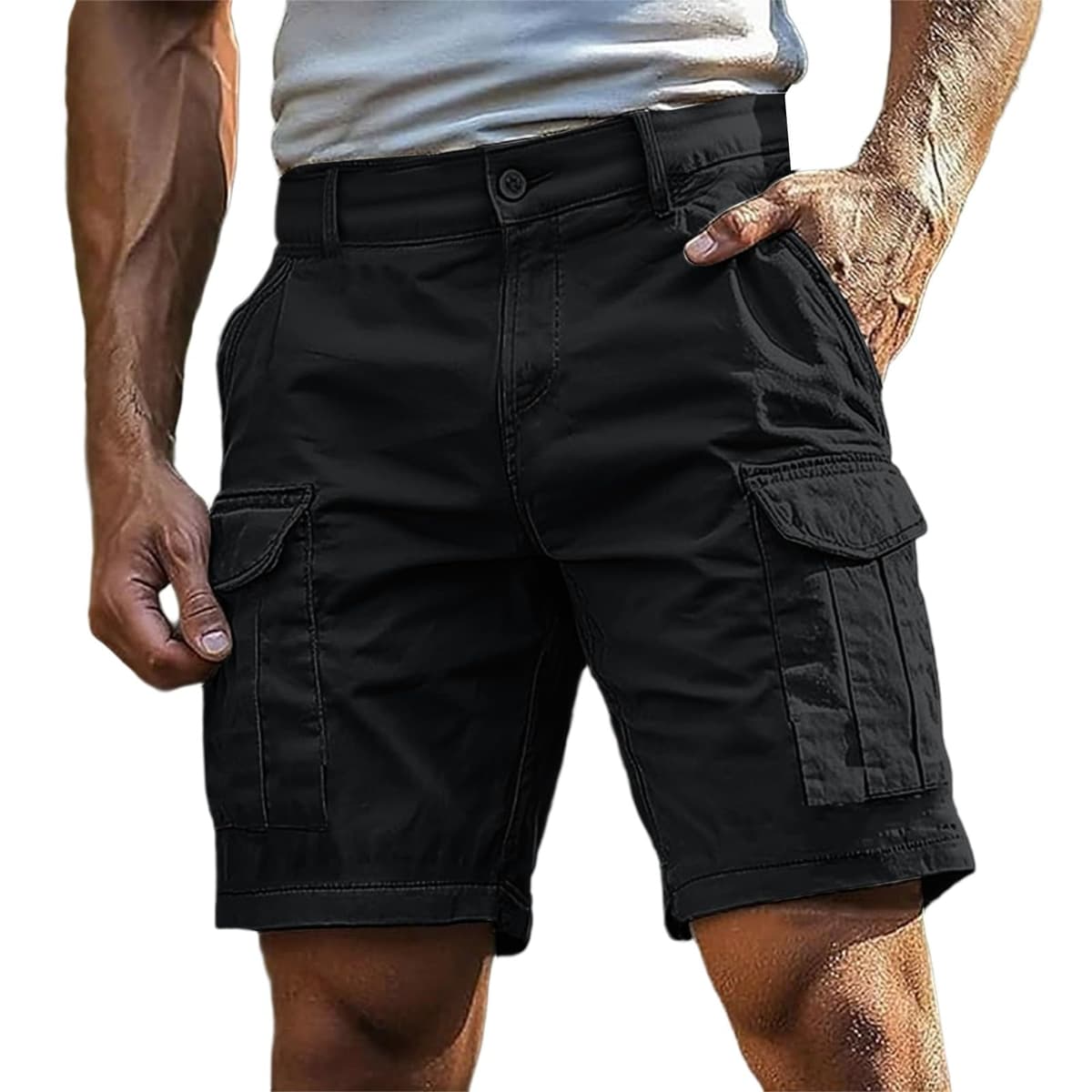 Pantalones Cortos Hombre Cargo Bermudas de Trabajo Deportivos Hombre Verano Cargo Cortos Casual Bermudas Shorts Running Deporte con Múltiples Bolsillos — view 15