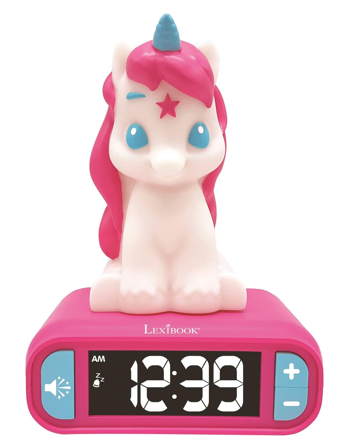 LEXIBOOK Reloj Despertador del Unicornio, Pantalla LCD Digital y luz de Noche integrada, quitamiedos niña-RL800UNI, Color Rosa (RL800UNI), Color/Modelo Surtido