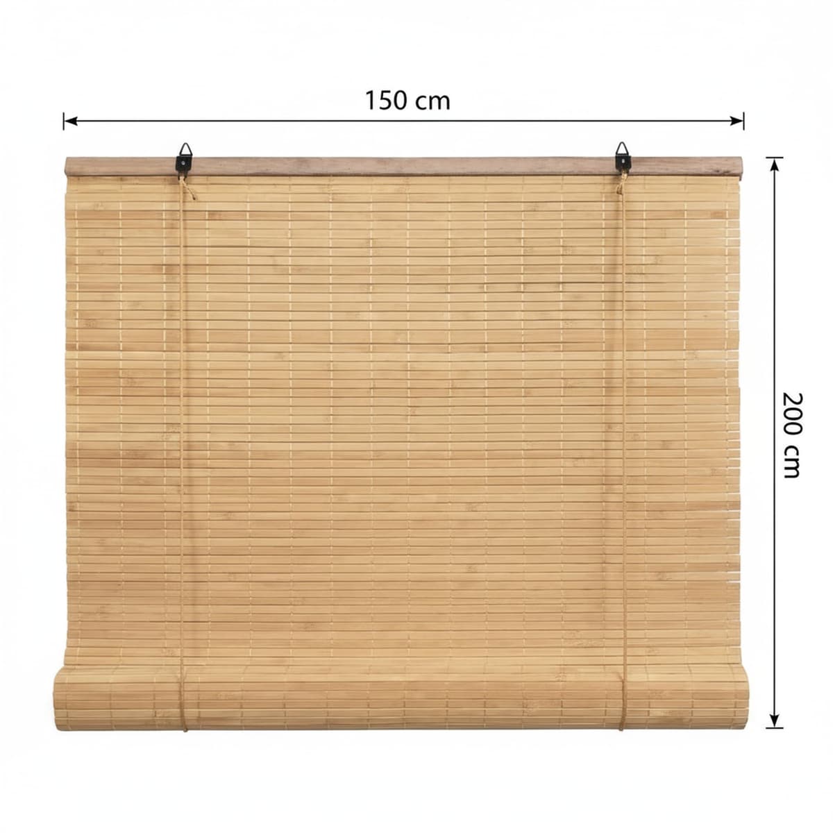 EasySpeed Persiana Enrollable de Bambú Natural (150x200cm), Cortina de Madera, Estor Ajustable de Ocultación para Exterior e Interior, Diseño Natural para Puertas y Ventanas, Marrón — view 4