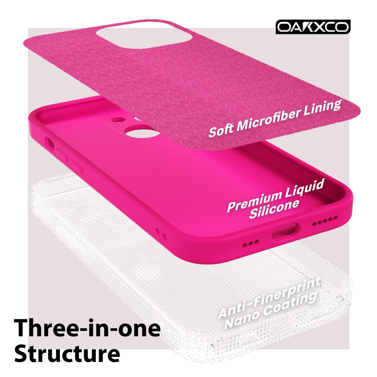 oakxco for iPhone 17 Pro Max Phone Case Liquid Silicone, Cute Thin Slim Grip Soft Rubber Gel for Women Men, Smooth Matte TPU Plain Solid Color Girly Simple Case with Camera Cover, Light Pink — view 1731