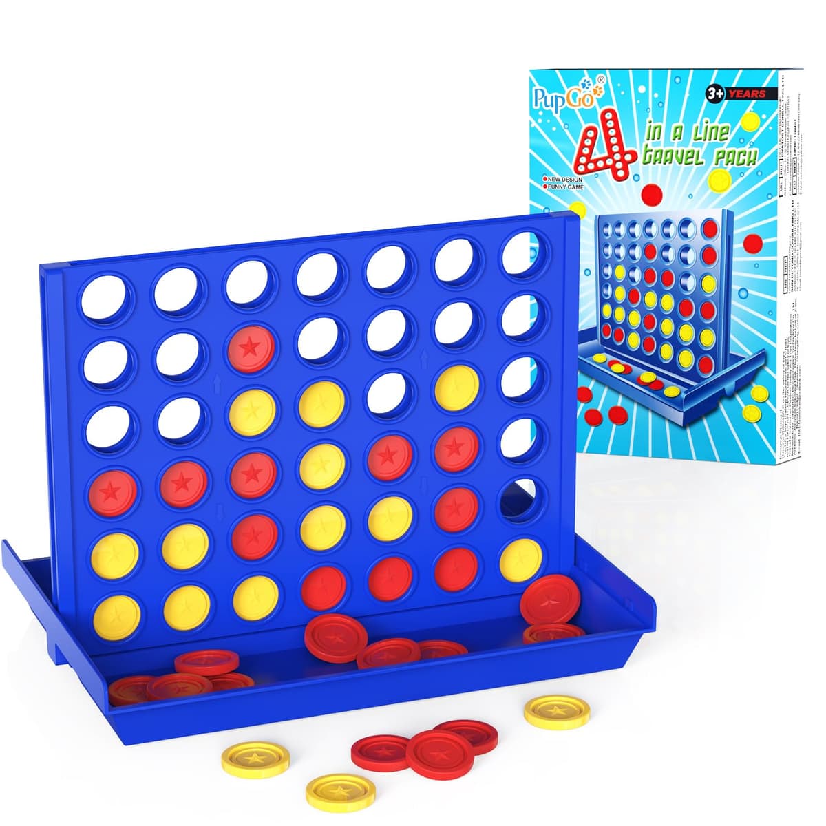 Pup Go Standard Size 4 in a Row Board Game for Kids Ages 3+, Ideal for Boys and Girls, Funny Educational Family Toy, 2 Player Strategy Game with 6 Spare Discs, Foldable Design — view 11