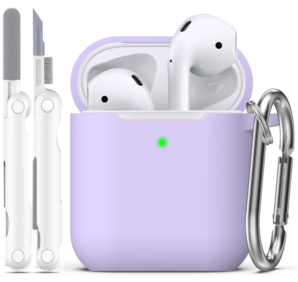 R-fun Funda para AirPods 4 con Kit de Limpieza, Case de Silicona Suave con Llavero, Funda Protectora Completa para Hombres y Mujeres, Compatible con Apple Latest Airpods 4th, Rojo — view 11