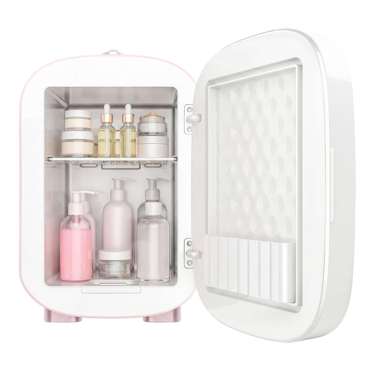 Cecotec Nevera Pequeña de Cosméticos 4L con Espejo CoolingBeauty 4000 Mirror Rose. Luz LED con 3 Intensidades, Hasta 5ºC de Enfriamiento, Asa Superior, Bajo Ruido, Incluye un Estante Interior — view 2