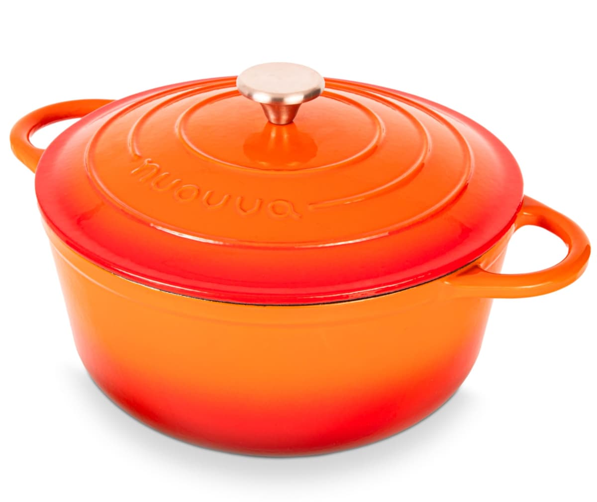 Nuovva Enamelled Cast Iron Dutch Oven Pot with Lid – 5 Quart Casserole Dish – Ceramic Dutch Oven for Bread Baking, Roasting, Braising & Stews – Oven Safe up to 500°F – 24cm Orange — view 24