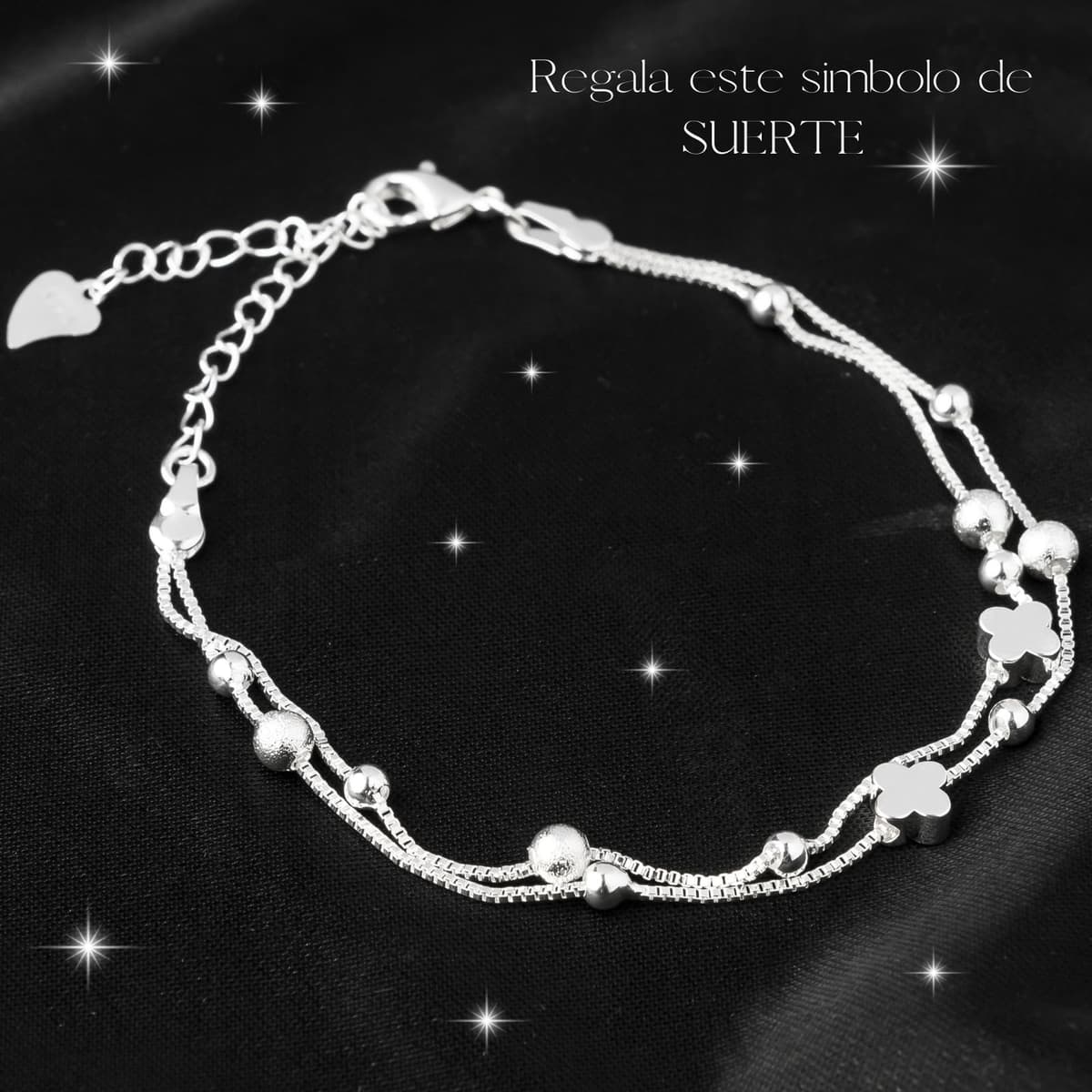 MOMENTUM Pulsera Plata Mujer (Bañada) – Regalo con Caja y Dedicatoria Premium – Ajustable y Elegante – Ideal Cumpleaños, Navidad, San Valentín — view 3