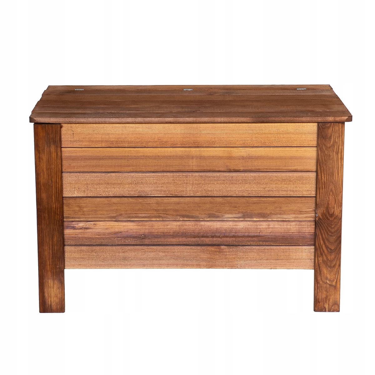 Arcón de Jardín 166 L Madera Maciza de Pino 80x52x40 cm Marrón Caja de Almacenaje para Cojines Baúl Terraza Muebles de Jardín Resistente — view 3