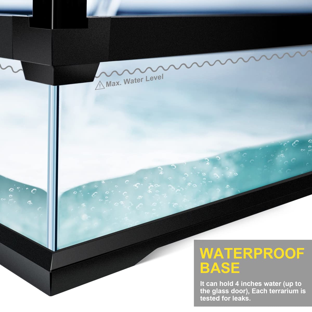 32 Gallon Professional Glass Terrarium 24"x18"x18" Durable Reptile Habitat Tank with Heat Resistant Aluminum Alloy Frame, Dual Front Swinging Doors for no Jam by Sand and Other Debris — view 5