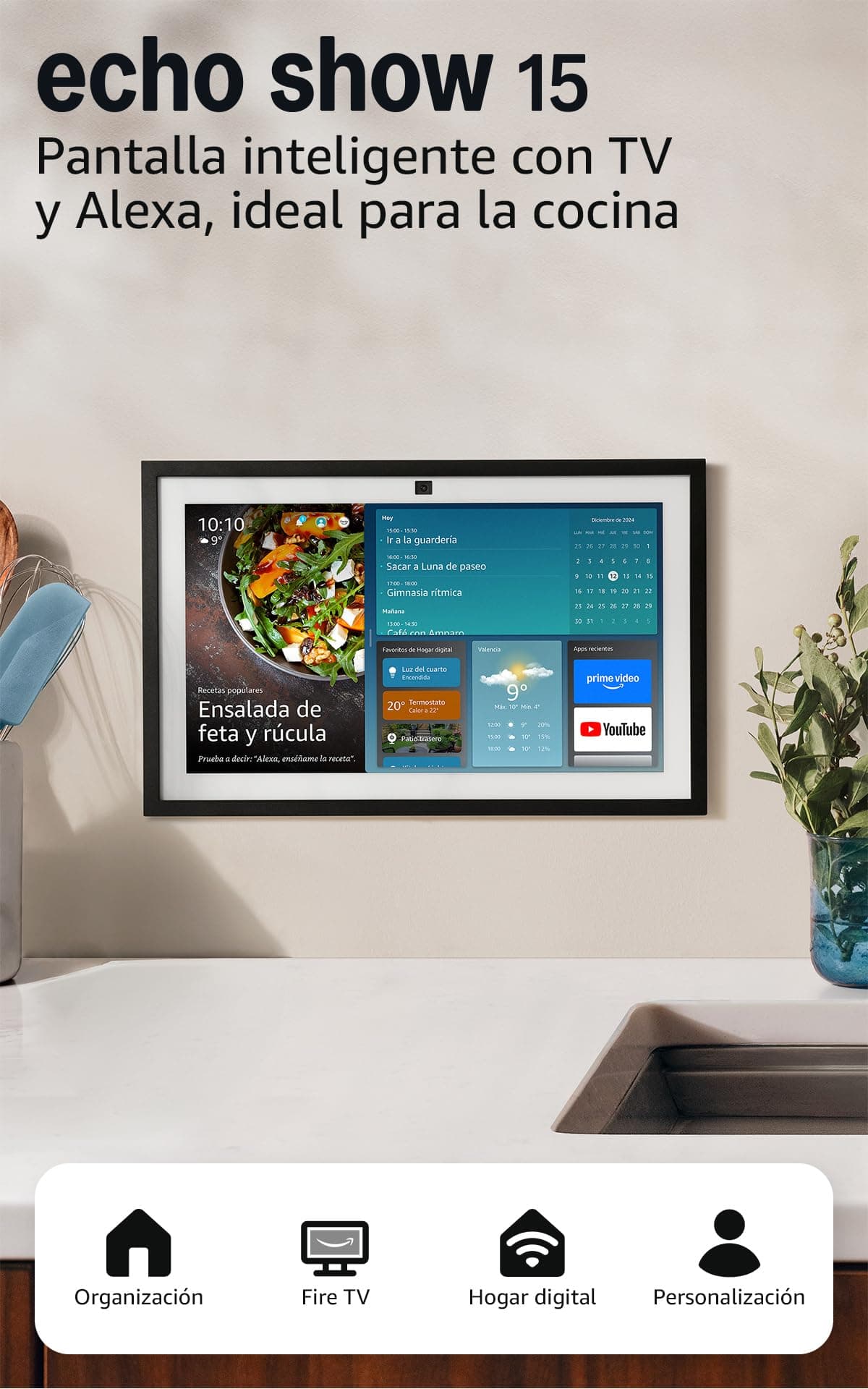 Amazon Echo Show 21 (última generación) | Espectacular pantalla inteligente HD de 21" con Fire TV integrado, sonido rico y potente, reproducción en streaming HD inmersivo y Alexa — view 9