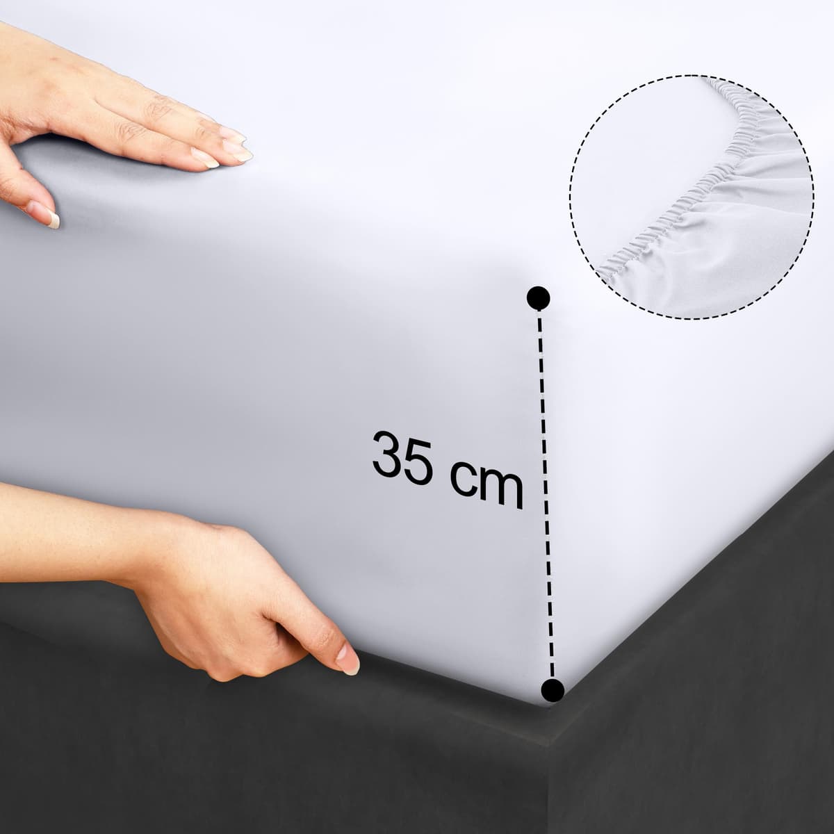 Utopia Bedding Juego de Sabanas 4 Piezas 150x200 - Poliéster Microfibra Cepillada - Oeko-Tex Certificado - Sábana Bajera, Sábana Plana y 2 Fundas de Almohada 50x75 (Cama 150, Blanco) — view 5