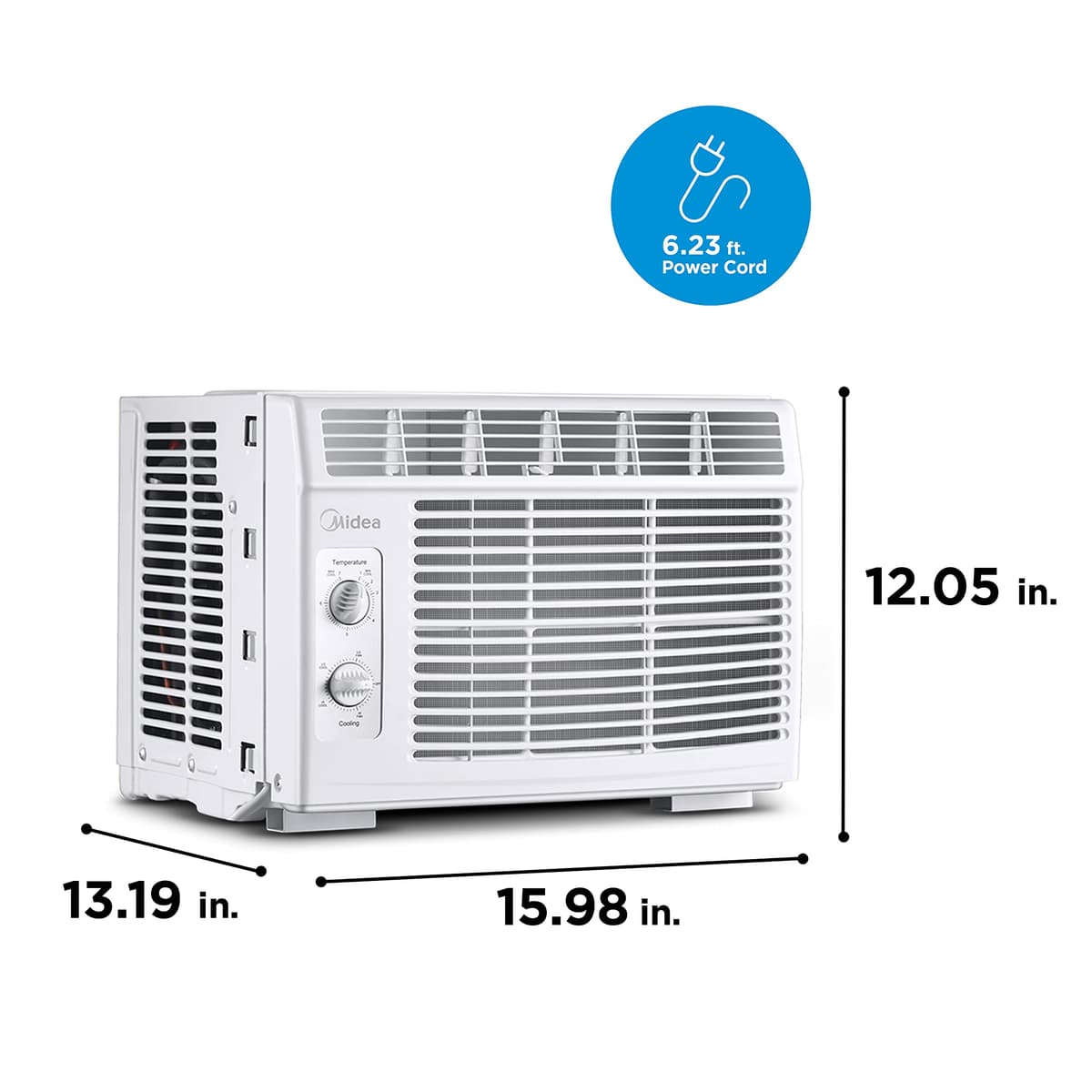 Midea 5,000 BTU EasyCool Window Air Conditioner and Fan - Cool up to 150 Sq. Ft. with Easy to Use Mechanical Control and Reusable Filter, Window Type MAW — view 8