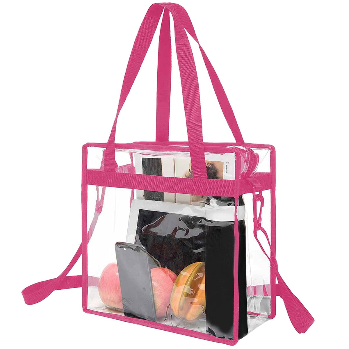BAGAIL Clear Bags 12x6x12 Stadium Approved Clear Tote Bag with Zipper Closure Crossbody Shoulder Bag with Adjustable Strap — view 11
