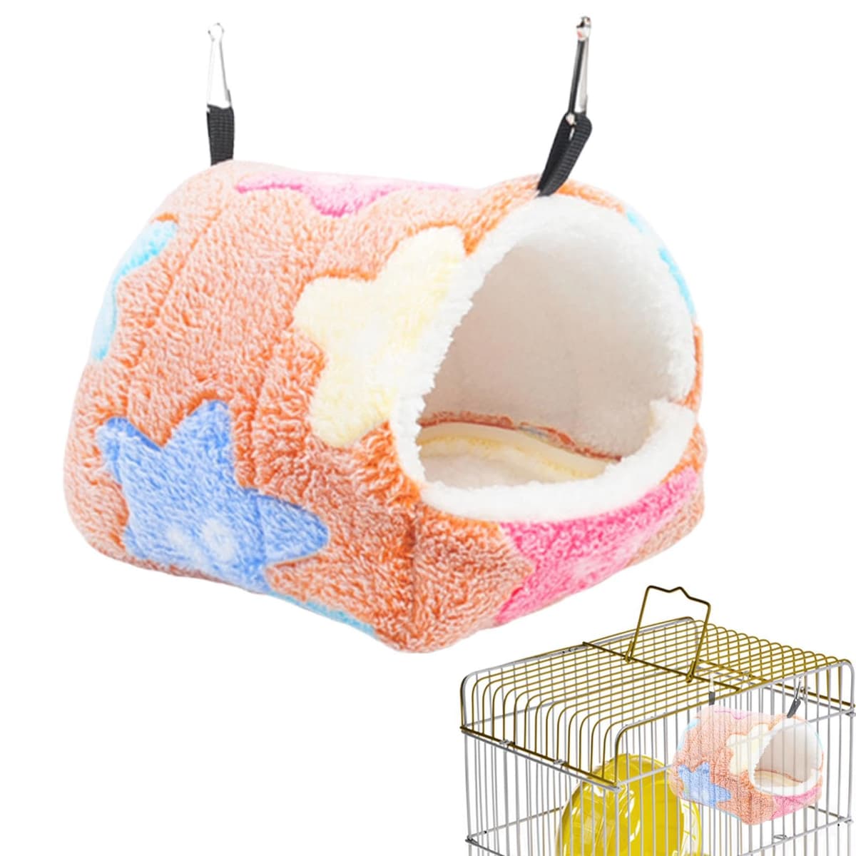 Hamaca De Felpa Para Loros, Hamaca De Felpa Para Pájaros, Jaula Para Dormir Con 2 Ganchos, Cama Para Pájaro Para Jaula, Nidos Hamacas Cálido De Invierno Para Pájaros Pequeños, Periquitos, Cacatúas