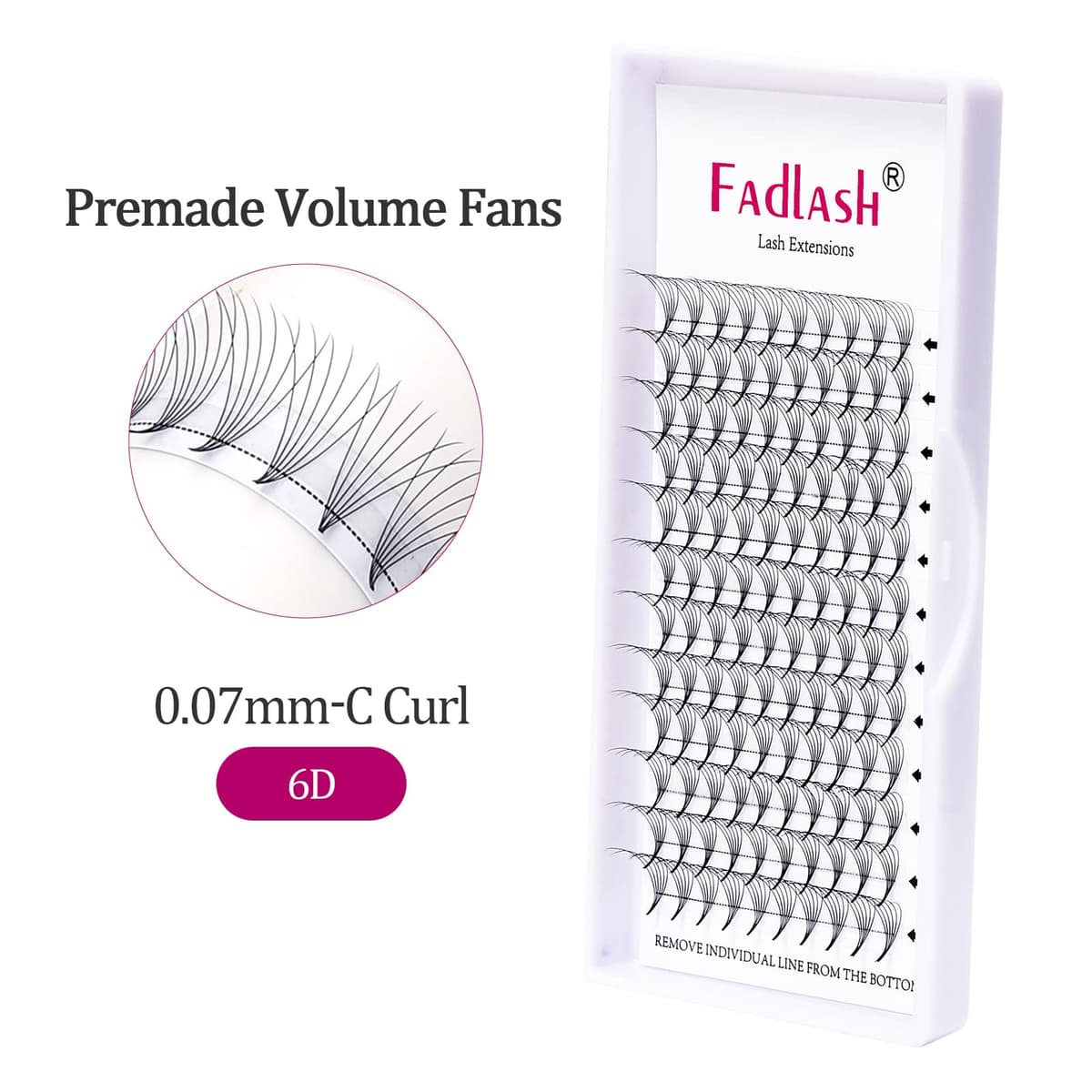 Volumen Ruso 6D 0.07mm C Curl 10mm Prefabricados Extensiones de Pestañas Volume Lashes Extension Ruso Pestañas — view 2