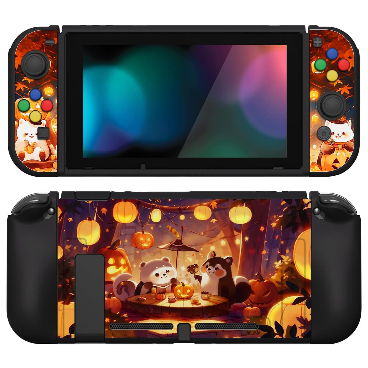 playvital ZealProtect Soft Protective Case for Nintendo Switch, Flexible Cover Protector for Switch with Screen Protector & Thumb Grip Caps & ABXY Direction Button Caps - Cherry Bunny & Cherry Bear — view 52