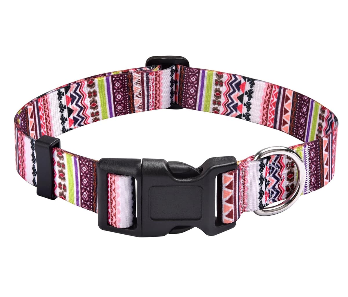 Mihqy Dog Collar for Small Dogs, Cute Small Medium Large Dog Pet Collar, with Floral Patterns, Soft Adjustable for Boy Girl Female Male Puppy Dog Collar(Floral Pink,S) — view 49