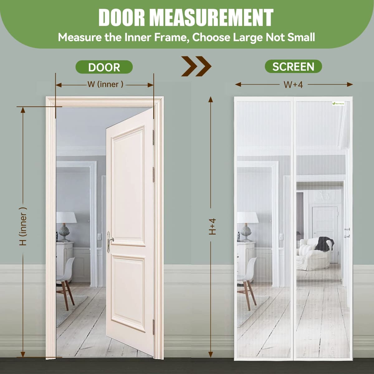 Mosquitera Magnética para Puertas, 160 x 220 cm Se Cierra Automáticamente y Mantiene el Aire Fresco, Fácil de Instalar y Adecuado para Todos los Tamaños de Puertas, Blanco — view 4