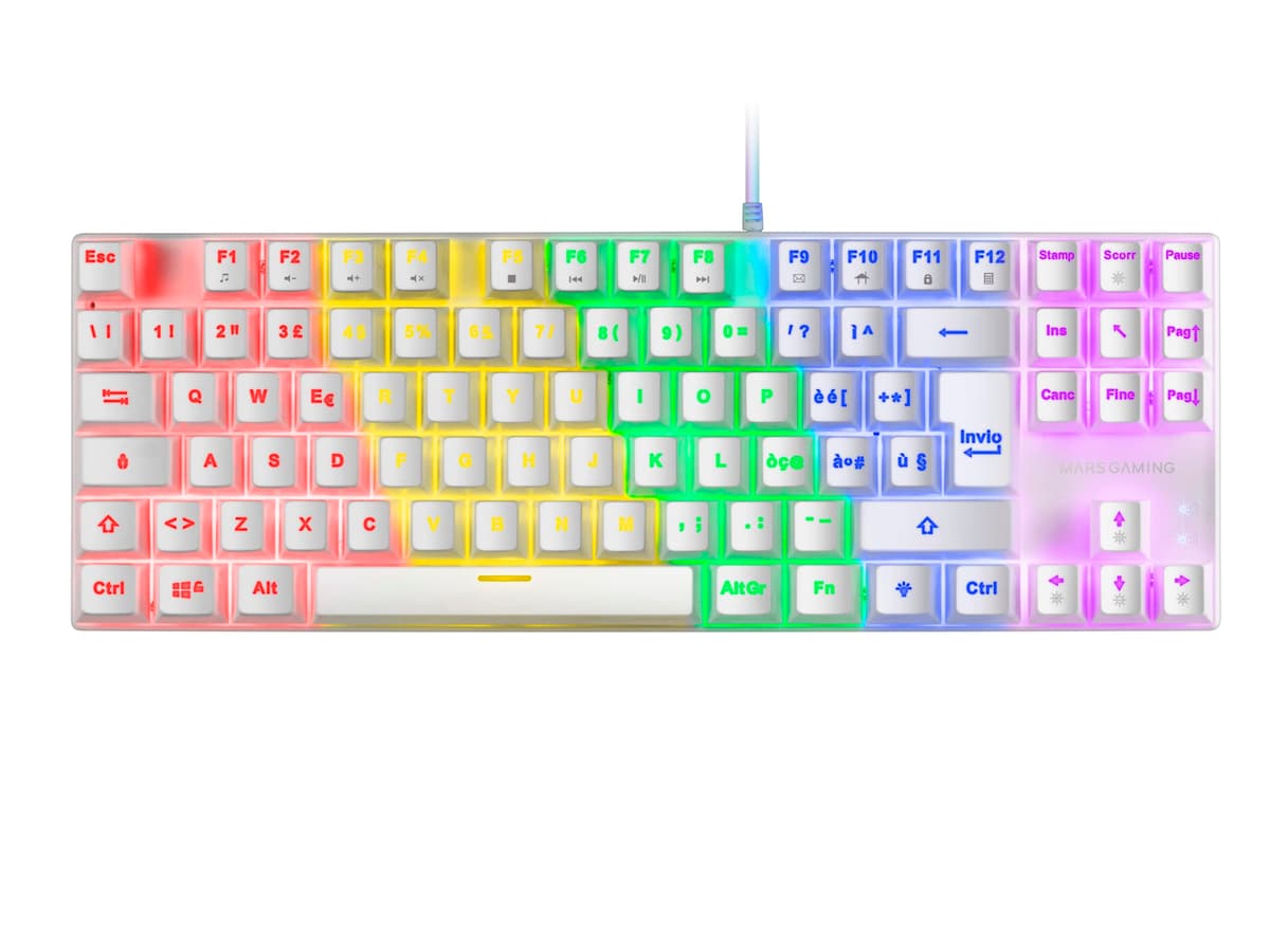 Mars Gaming MKPRO, US, Teclado Mecánico Gaming Completo, RGB Chroma, Switches Hot-Swap Mecánicos, Antighosting, Rueda de Control, Software, Multiplataforma, Switch Silent, Blanco — view 32