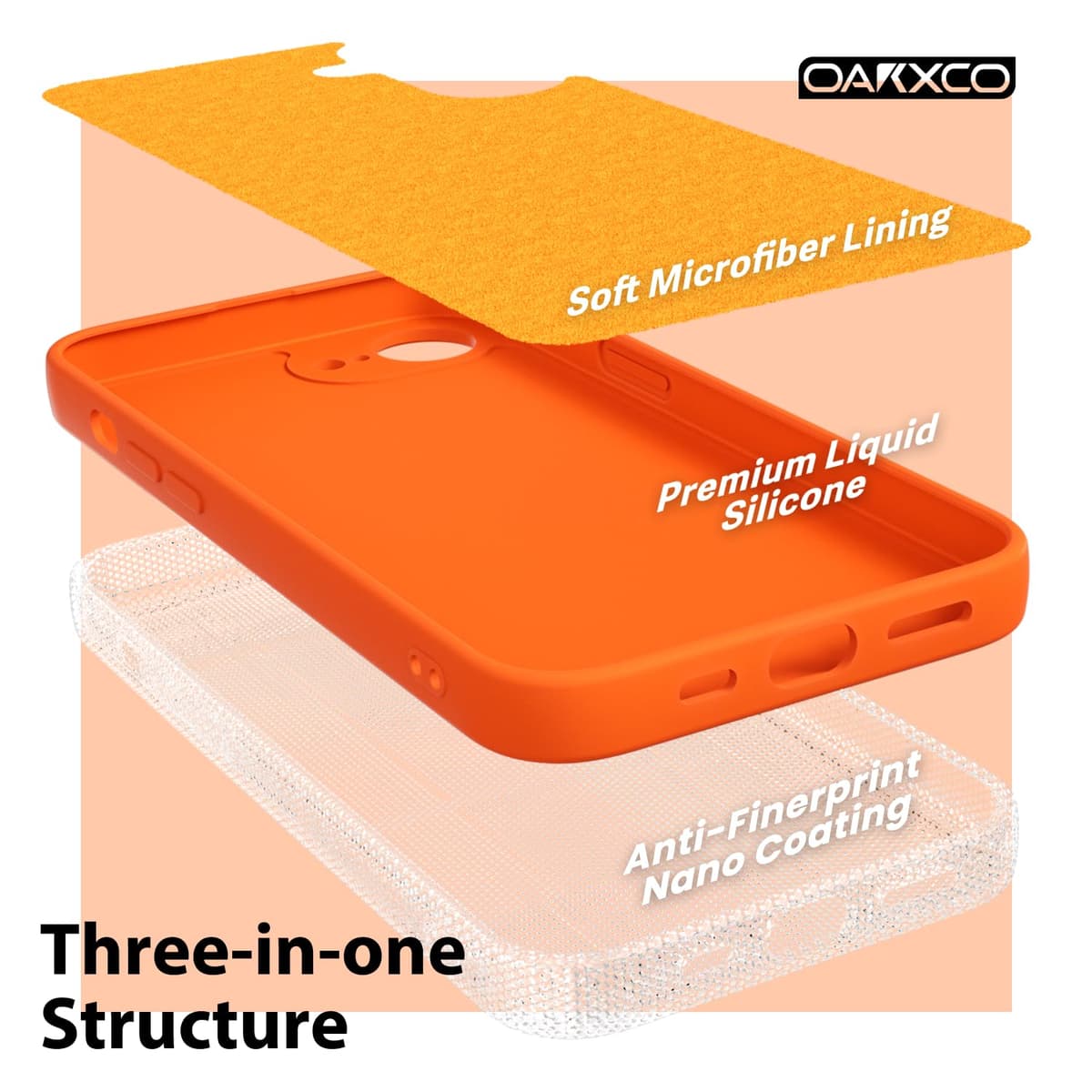 oakxco for iPhone 17 Pro Max Phone Case Liquid Silicone, Cute Thin Slim Grip Soft Rubber Gel for Women Men, Smooth Matte TPU Plain Solid Color Girly Simple Case with Camera Cover, Light Pink — view 903