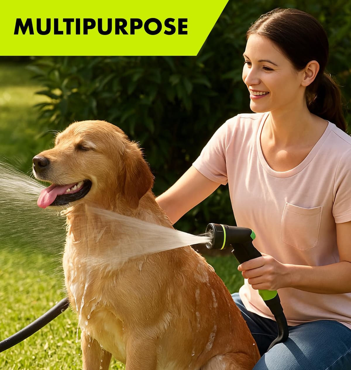 Flexible Garden Hose 50ft – Lightweight, Kink-Free Heavy Duty Water Hose – Abrasion Resistant All-Weather Garden Hose for Yard, Car, Outdoor Use — view 4