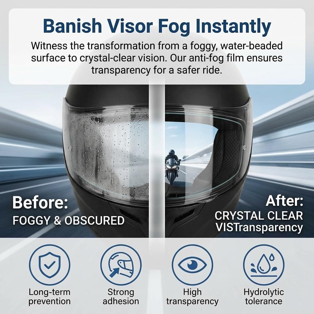 2 PCS Universal Pinlock Visor Insert Film,Anti Fog Helmet Visor Insert, Motorcycle Anti Fog Visor, HD Clear Anti Glare Waterproof Shield for Full Face & Open Face Helmets, Motorbike Helmet Accessories — view 3