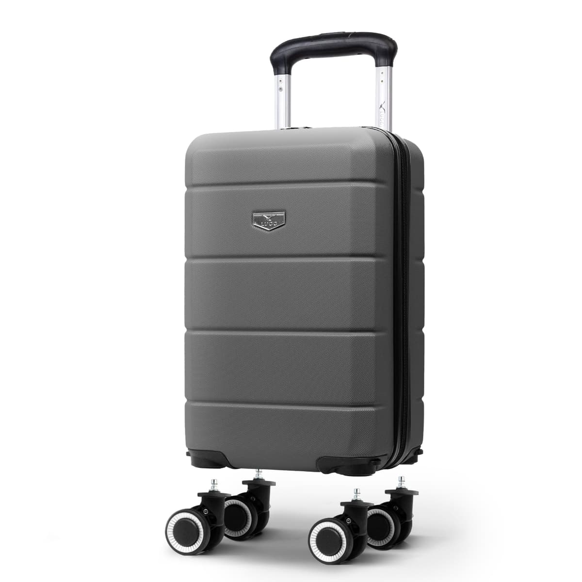 LUGG - Jetset 40cm Suitcase - 40x30x20cm- Ryanair Compatible - Underseat Size - Hard Shell ABS - Spinner & Removable Wheels - Lightweight Travel Luggage- Gunmetal