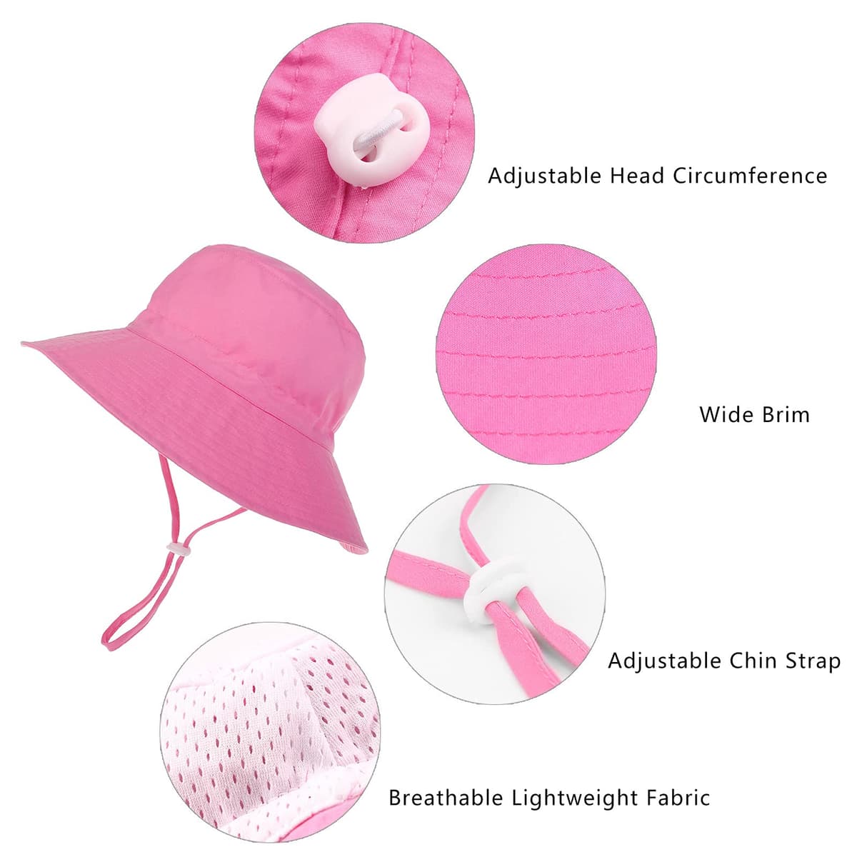 DRESHOW Baby Sun Hat Toddler Sun Protection Animal Cap Unisex Summer Bucket Hat with Chin Strap UPF 50+ — view 5