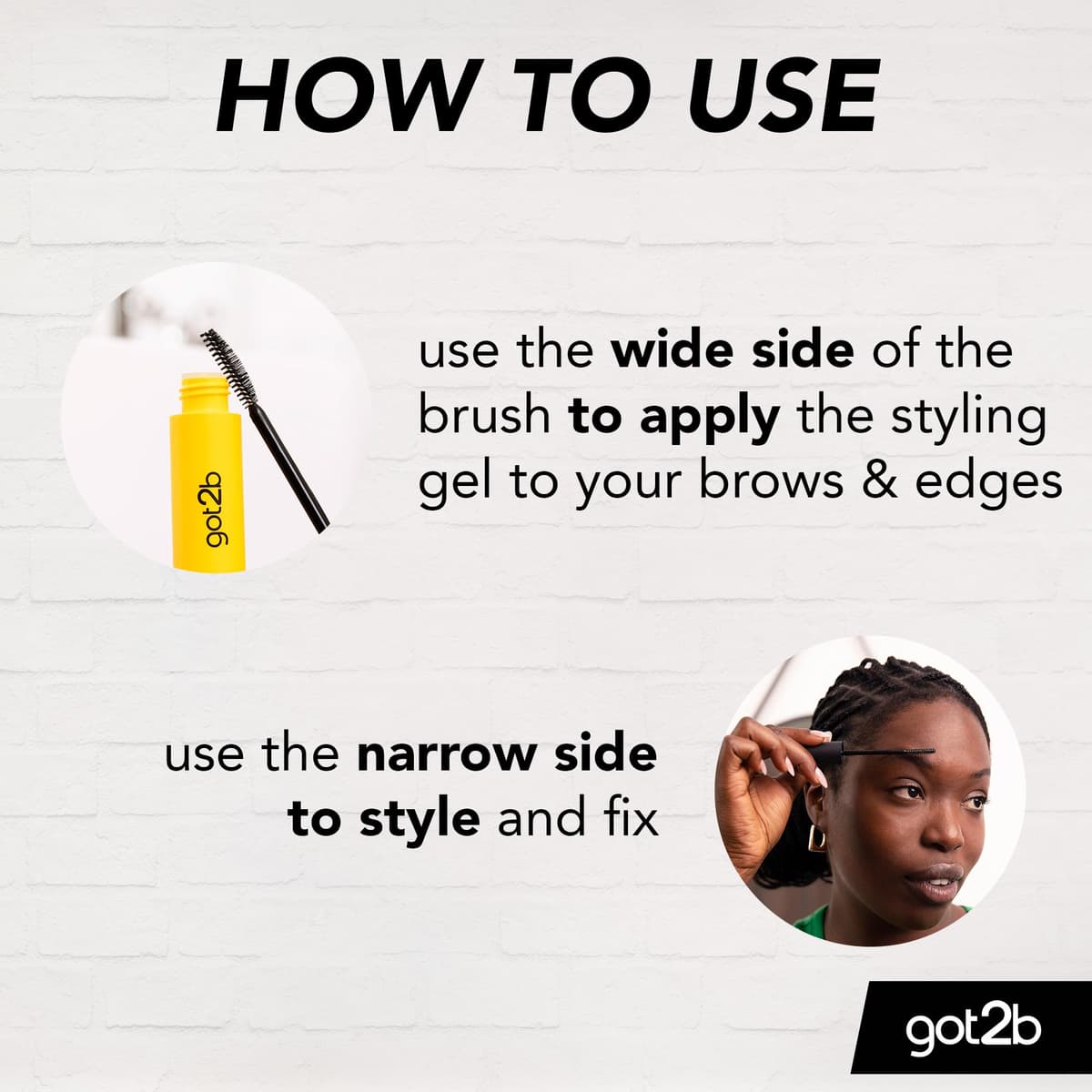 got2b Glued 4 brows & Edges Clear gel 2 in 1 16 ml, Screaming Hold Brow gel, Eyebrow Gel for Long Lasting Looks, Vegan Formula — view 3
