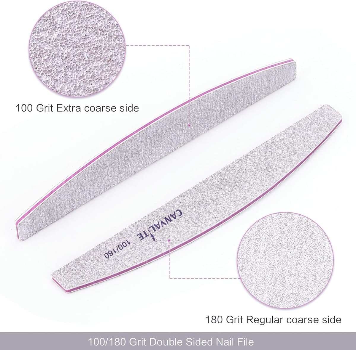 10 PCS Professional Nail Files Double Sided Emery Board(100/180 Grit) Nail Styling Tools Pet Grooming Tools for Home and Salon Use — view 2