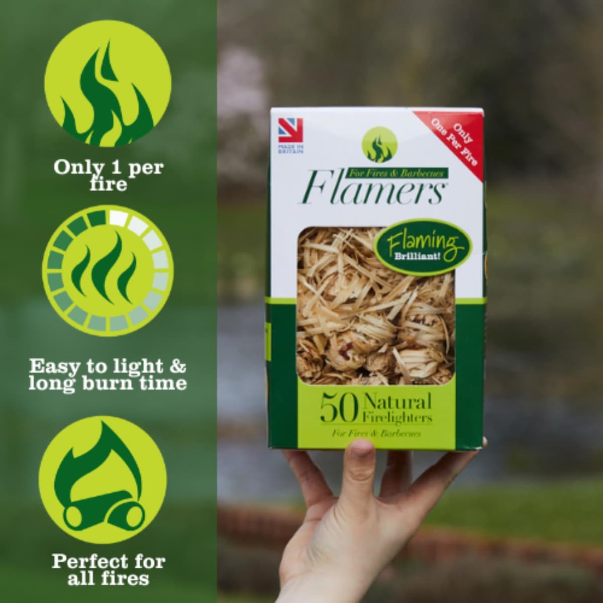 4 x 200 Flamers Natural Fire Lighters for Wood Burner Firepit Bbq Pizza Oven Fireplace Chimenea Barbecue Fire Starter - Firestarter for Kiln Dried Kindling Log Coal Charcoal Briquette — view 10